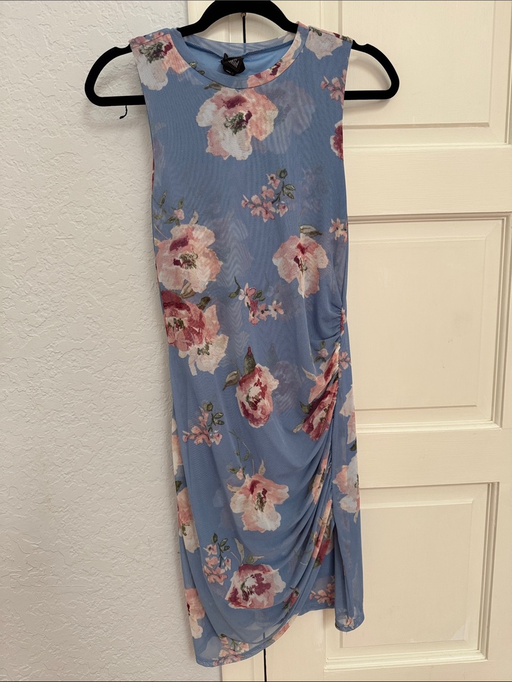 free press Blue Floral Sleeveless Midi Dress